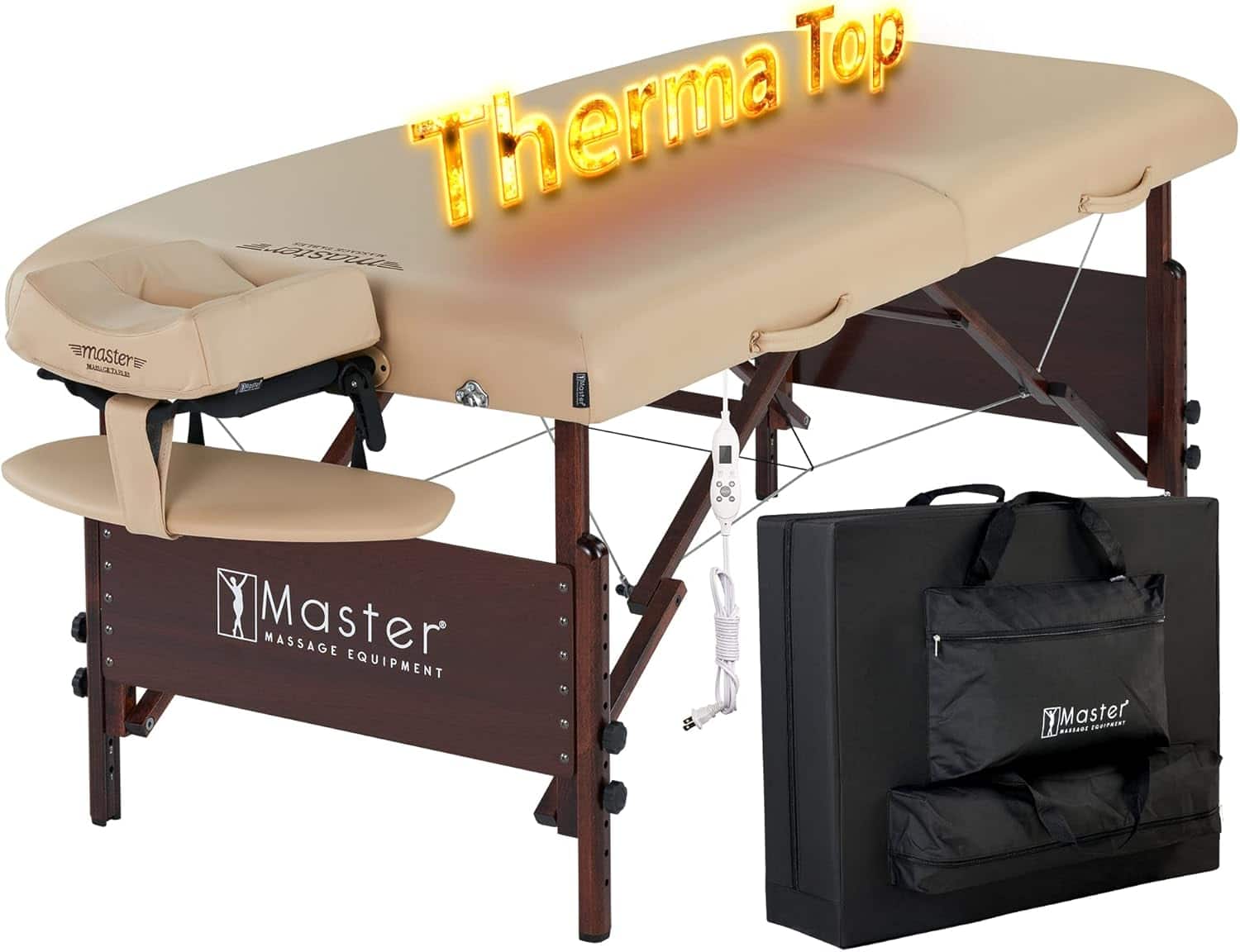 Master Massage 30" Del Ray Therma Top Portable Massage Table Beauty Bed Package with Accessories- for Use as a Tattoo Bed, Lash Table