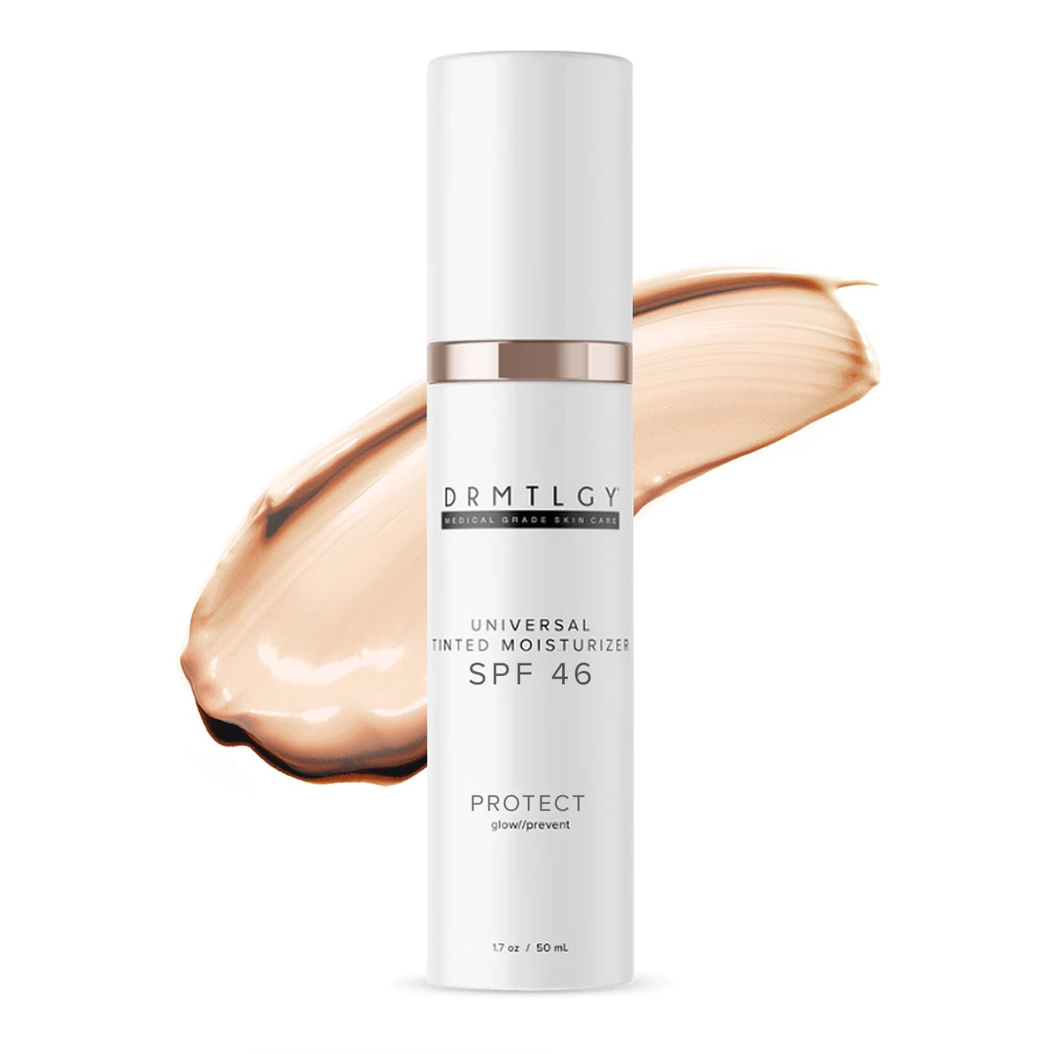 DRMTLGY Anti Aging Tinted Moisturizer SPF 46  Sheer Face Sunscreen  Lightweight Makeup with Broad Spectrum UV Protection  Hydrating Skin Care  Face Moisturizer  17 oz
