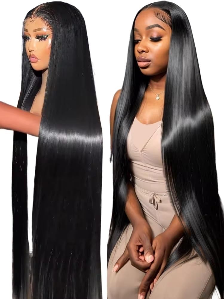 wigs 46 50 Inch 13x4 13x6 HD Transparent Bone Straight Lace Front Wigs 200 Density Brazilian Human Hair Wigs For Women hairpiece5x5 HD200 DENSITY 38INCHES