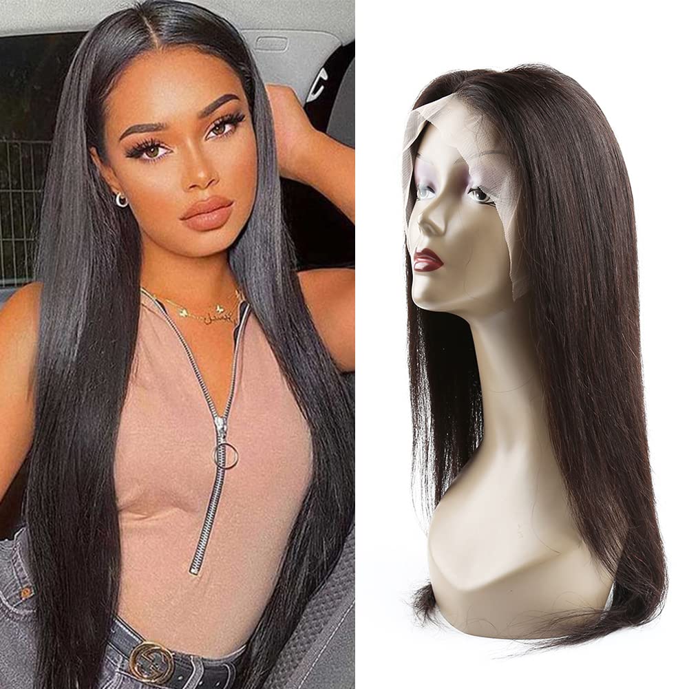 13X6 Swiss Lace Wigs Virgin Human Hair Wigs Pre Plucked Wigs for Black Women Straight Soft Breathable Wigs Brazilian Hair Natural Color 30
