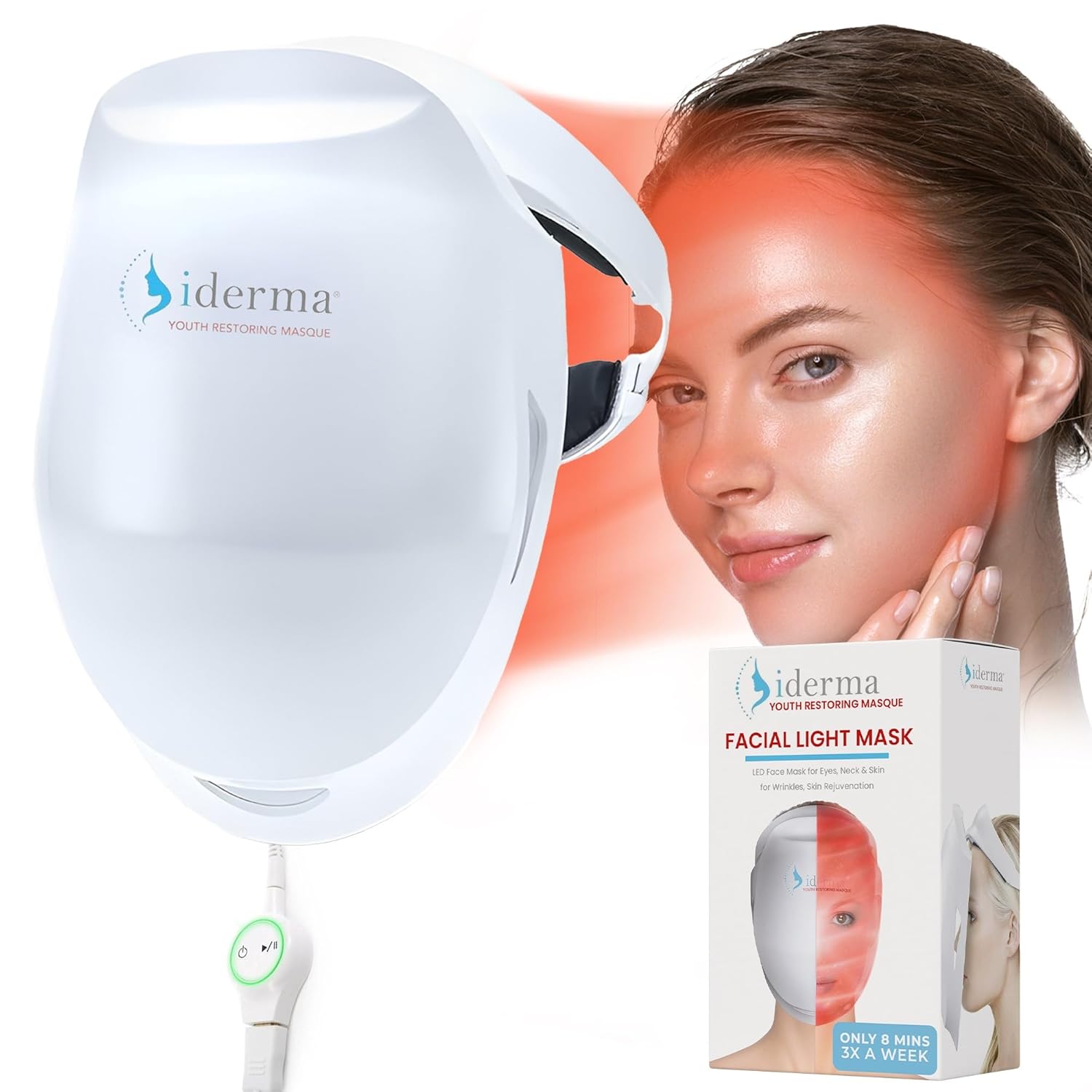 Red Light Therapy for Face  LED Face Mask for Eyes, Neck & Skin | Infrared Therapy Mask for Anti-Aging, Wrinkles, Skin Rejuvenation (HSA/FSA Eligible*)
